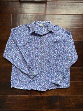 Vintage Floral Button-Up Shirt Made in Canada 90s Cottagecore
